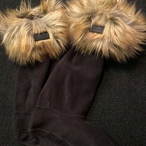 Tall hunter boot faux fur liner